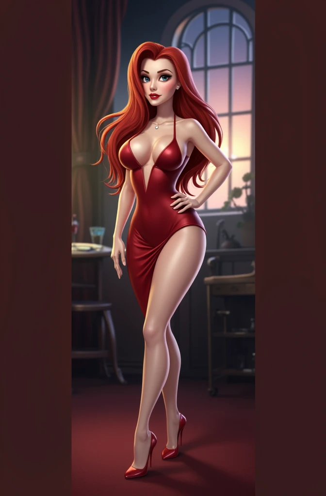 Jessica rabbit beautiful red hair red dress very sensual 