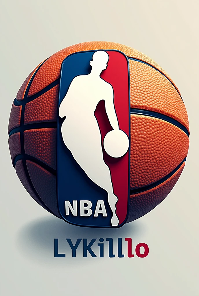 Create a logo or image that says Lykilllo NBA and that the image is related to basketball 
