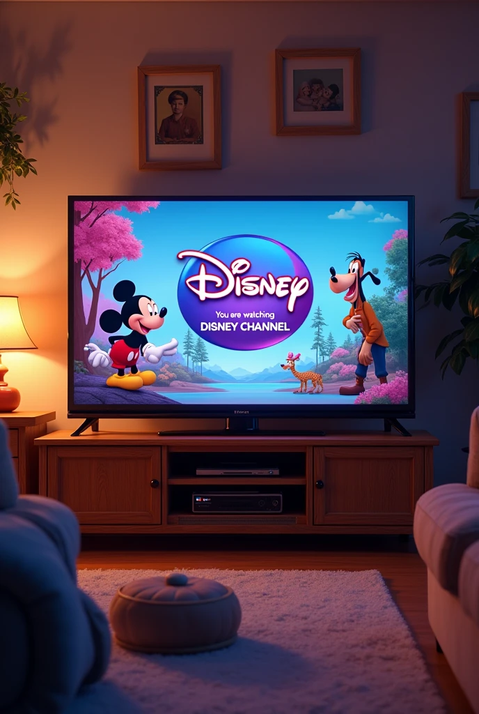 Disney intro that says "you are watching disney channel" on a television