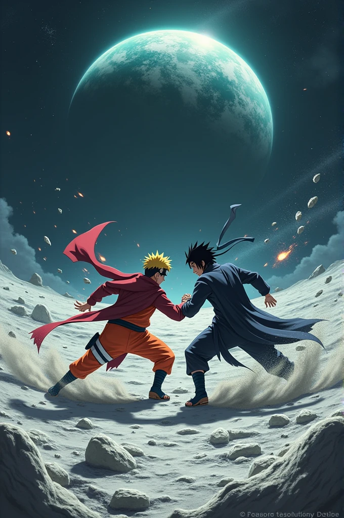 Naruto vs saske on moon