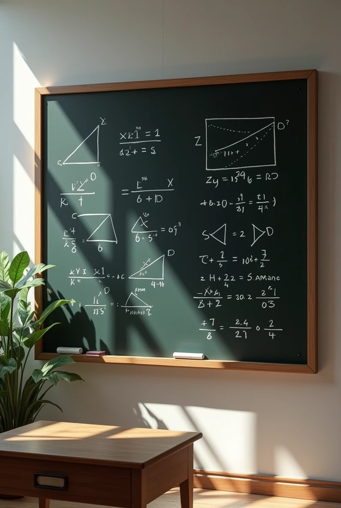 A blackboard with geometric sequences