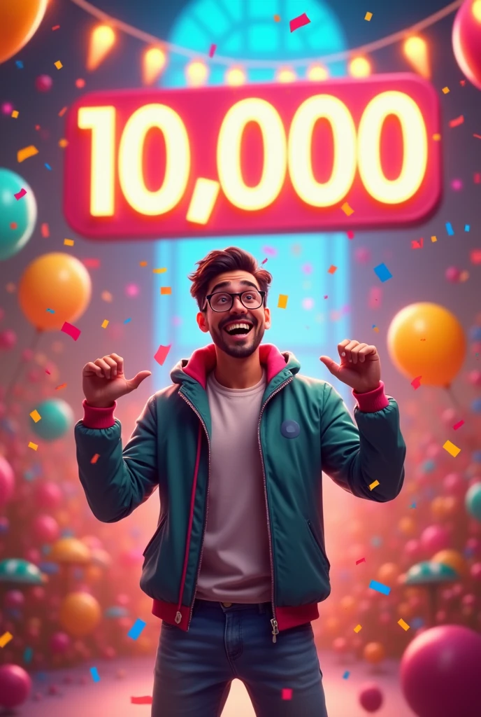 Creact a post the celebrate 10000 Subscribers on youtube channel Name Al fahad 444