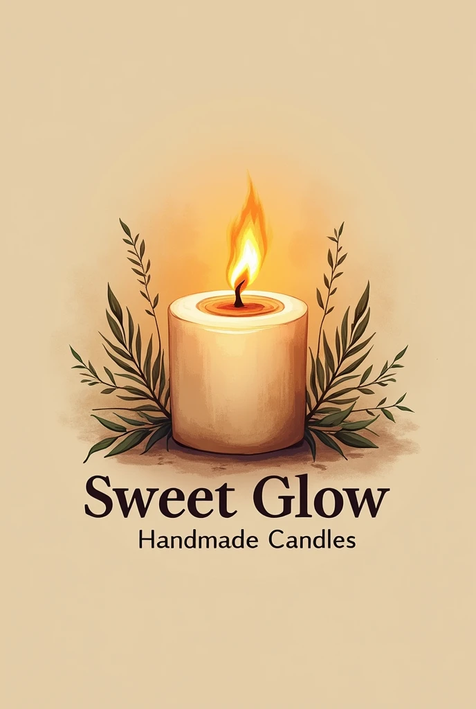 Create a handmade candle logo that has the name Sweet Glow Handmade Candles