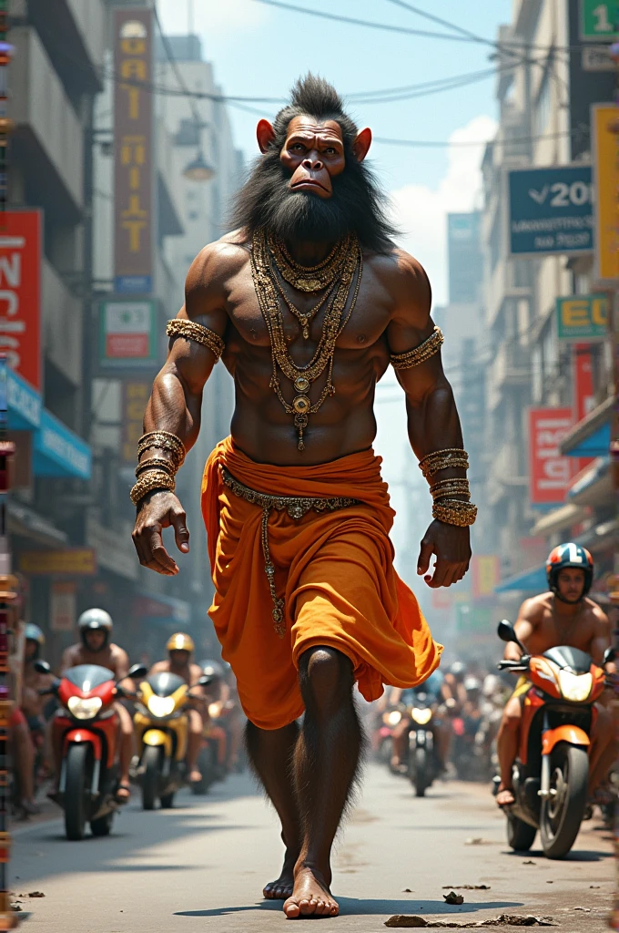 Hanuman in the Mumbai road to walk 