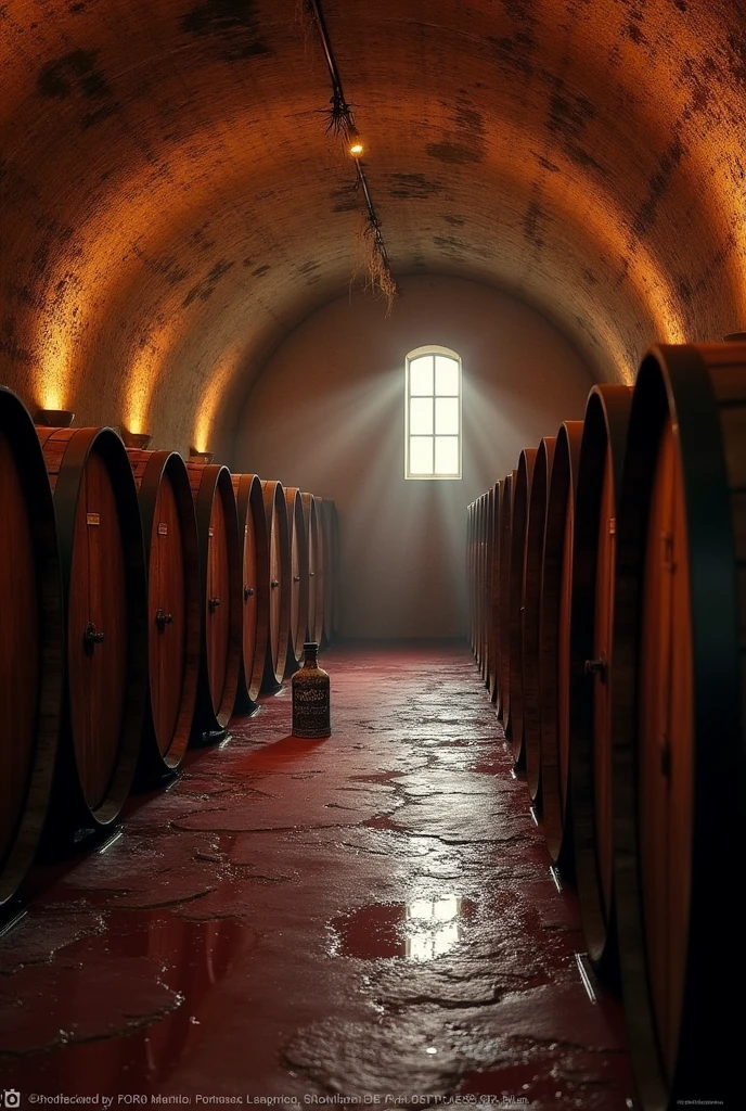Generate the image of the Port Wine at a Cellar in Porto Portugal.
