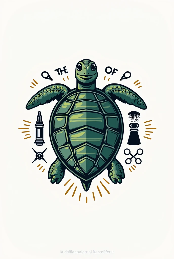 Create a logo for a barbershop that mixes the essence of a caguama and a barbershop
