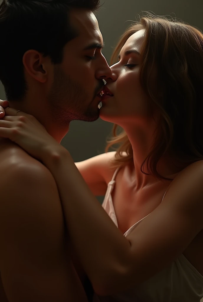 couple love kiss tongue