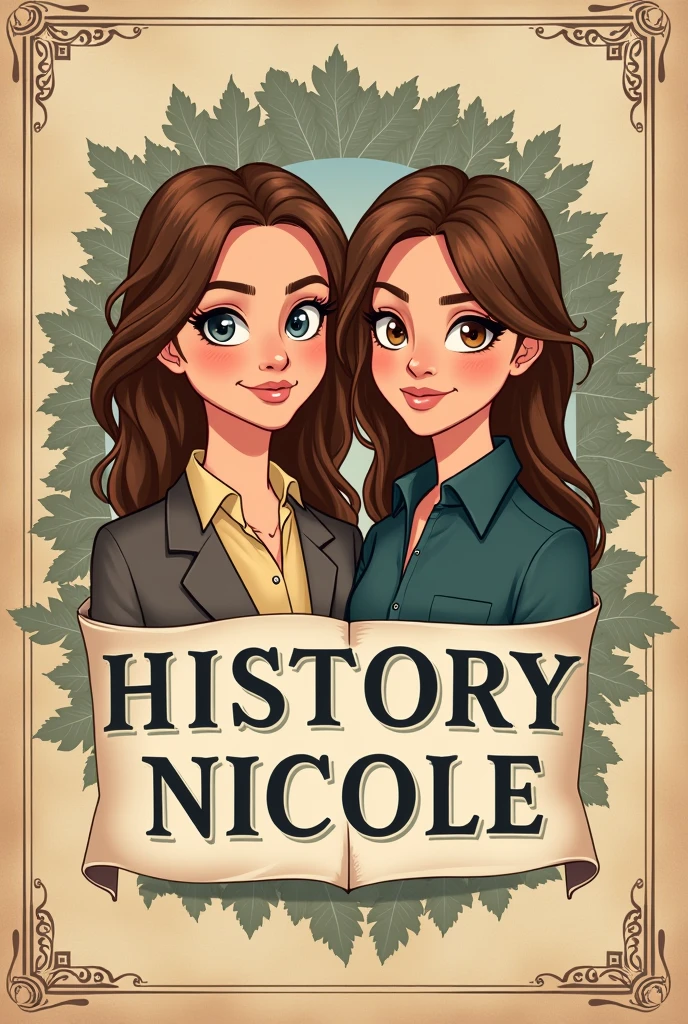 A logo for a history podcast, of two girls named Isa and Nicole