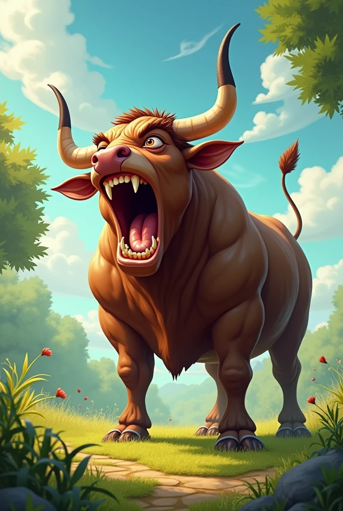 Bull laughing out loud
