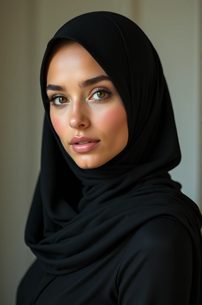 sexy and buxom hijab woman