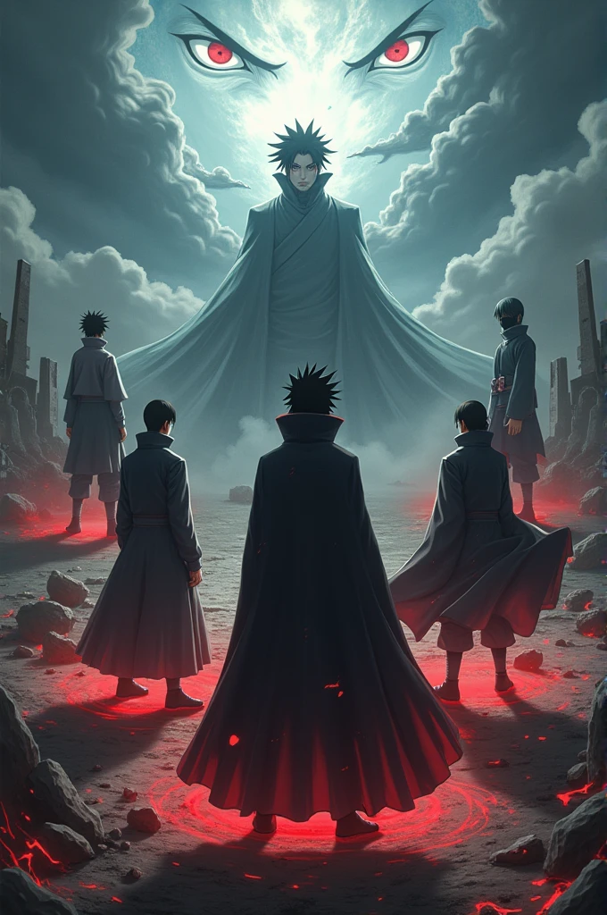 Darw itahi obito madra pain saske tobi in one frame