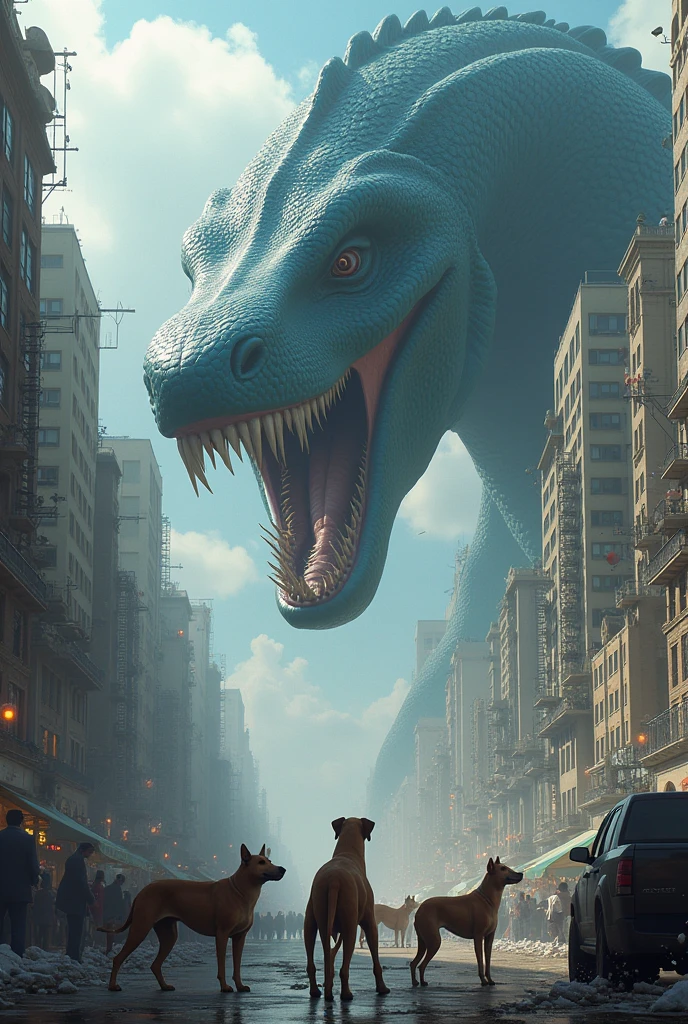 Leviathan destroying city promoting dogs
