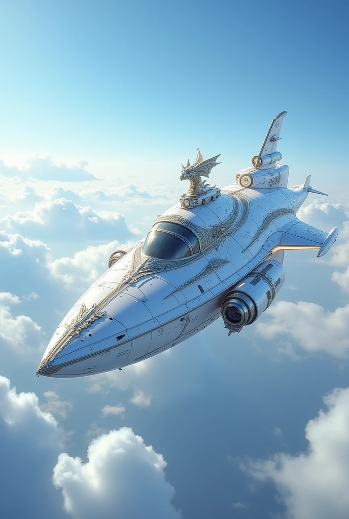 dragon model White airship Highlight background