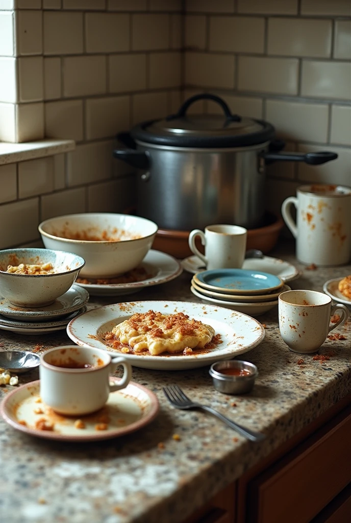 More realistic dirty dishes photo