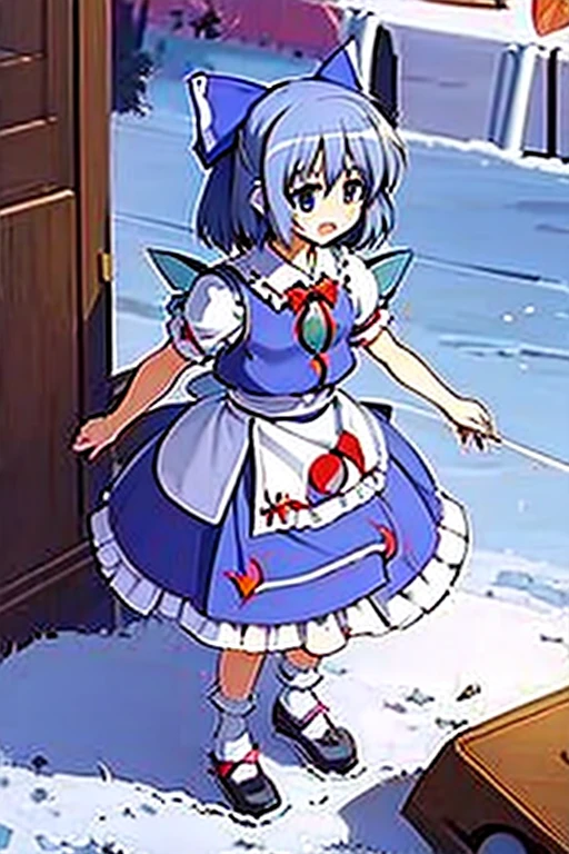(((Touhou, Cirno, Snowfield, Costume, Tsukimura Suzuka)))