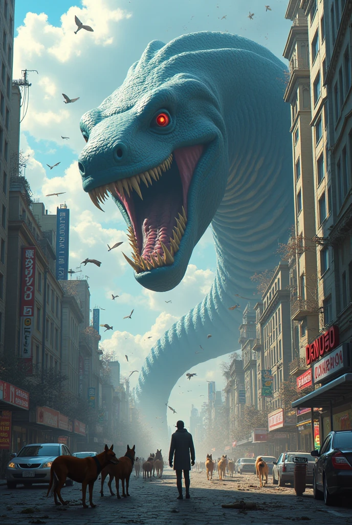 Leviathan destroying city promoting dogs