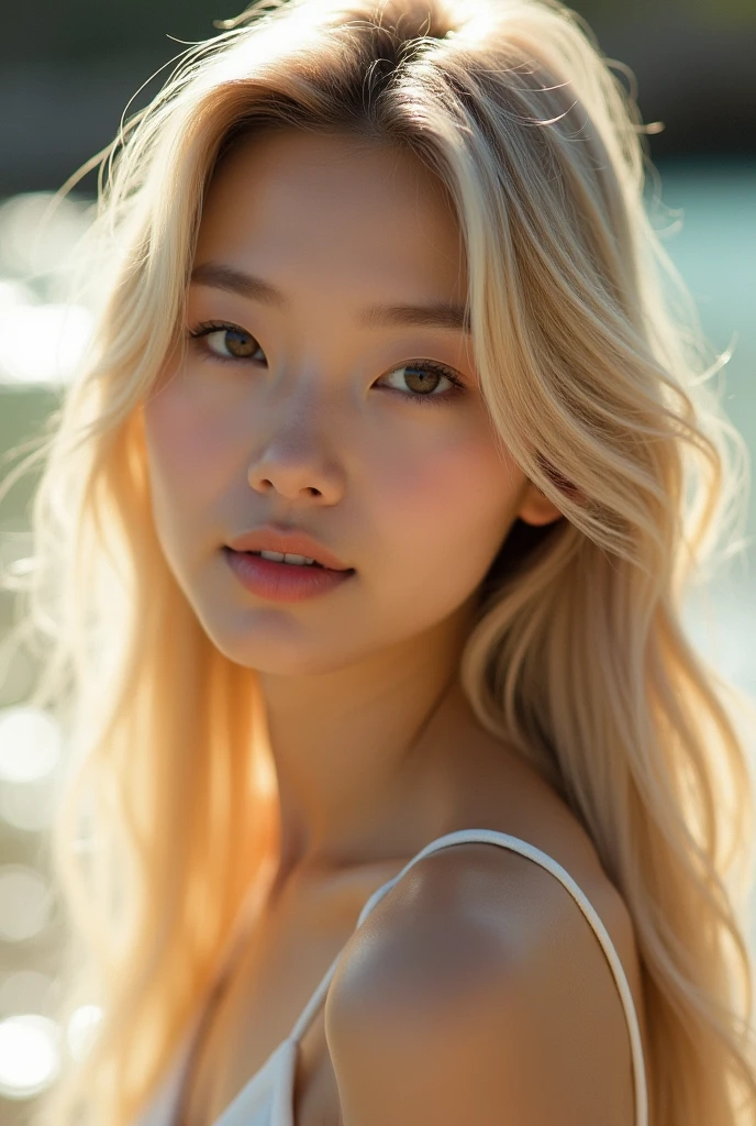 blonde asian girl