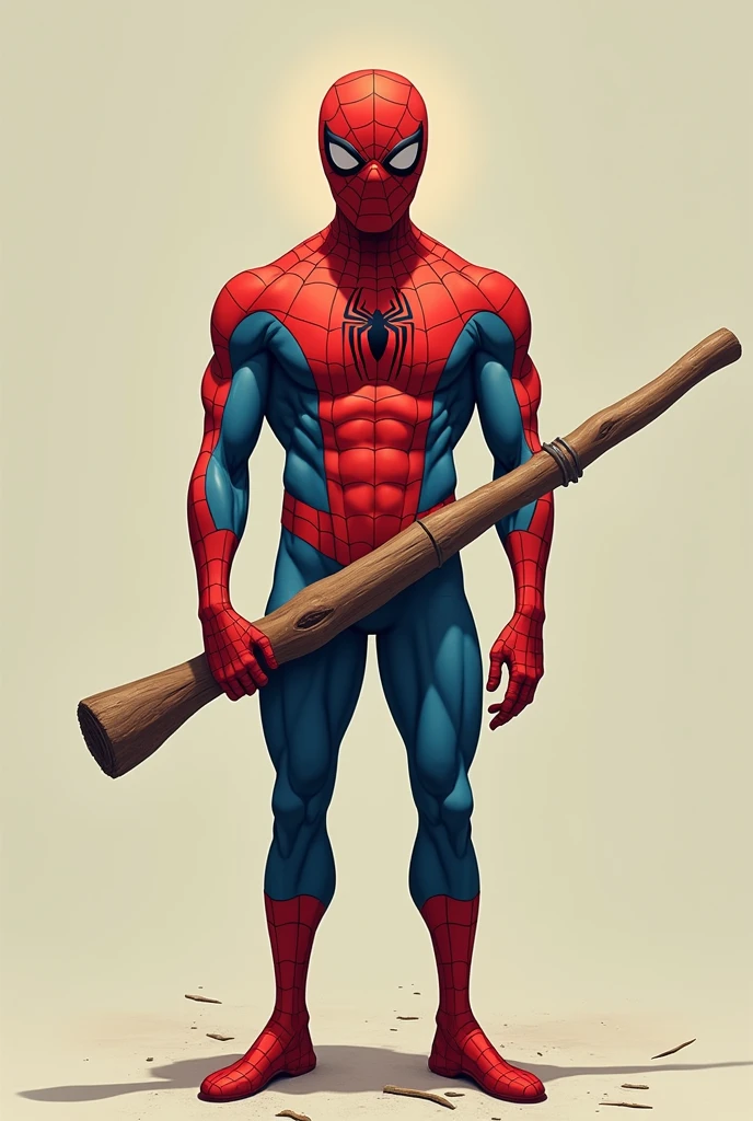 Spiderman with a stick in his big crotch