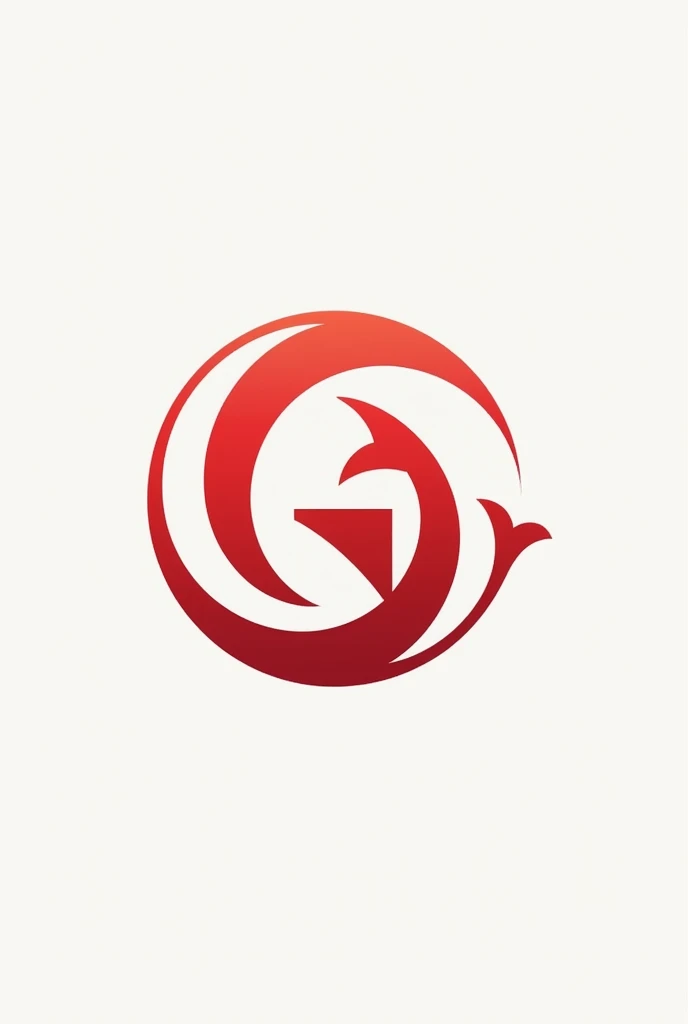 vẽ cho tôi logo công ty xuất nhập khẩu, logo hình trái đất, chữ G thành hình trái đất, chữ F lồng vào chữ G, màu sắc chủ đạo cho logo đỏ trắng, phong cách sáng tạo ít chi tiết