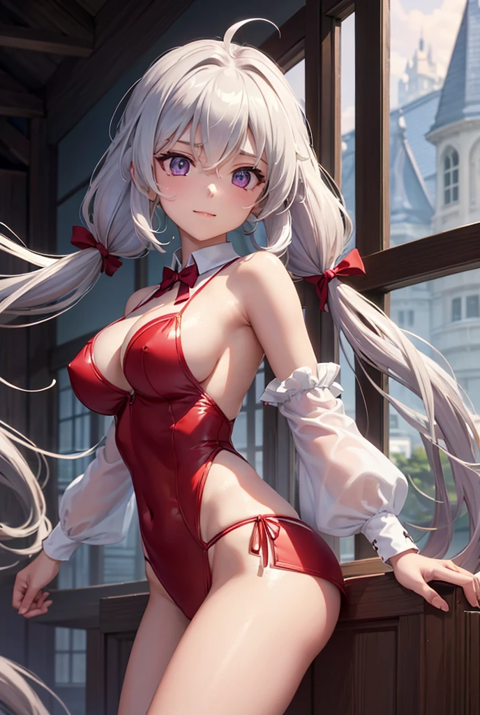 ((masterpiece)), ((Best quality)), (high resolution), (illustration), (an extremely delicate and beautiful), (ultra detailed beautiful face and eyes), nsfw, 1girl, leaning forward, YukineChris, long hair, purple eyes, twintails, low twintails, ahoge, large breasts, fishnet pantyhose, red a bow tie, volumetric lightning,
detailed skin texture, detailed, volumetric shadow, anime screencap,Highest quality, Sorceress, ancient babylonian nobility, ((tan skin:1.2)), (brown skin color),Long hair, twin braids, hair ornament, wine colored hair, smile, Below average size breasts, bare shoulders, (underboob:0,Red leotard)clothes get torn、Cross your arms、Wide-open legs、Standing with your legs apart、front、Leg spread、Groin、Knight uniform、Two Piece、Yukine Chris、Symphogear、Wet、lake、lake畔
8K, masterpiece, Best_quality, high_resolution, ultra_details, detailed, 1girl, 独奏, looking_at_viewer, upper_body, braid, blurry, bangs, white_hair, blurry_background, collared_shirt, church, red_dress、hair_ribbon, hair_between_eyes,
sidelocks,depth_of_field,light_particles,sun_shine,snow、french_braid, Alphonse Mucha Style, sharp focus, perfect hands, perfect face, perfect eyes, perfect light, dynamic light, natural light, Masterpiece, Best quality,