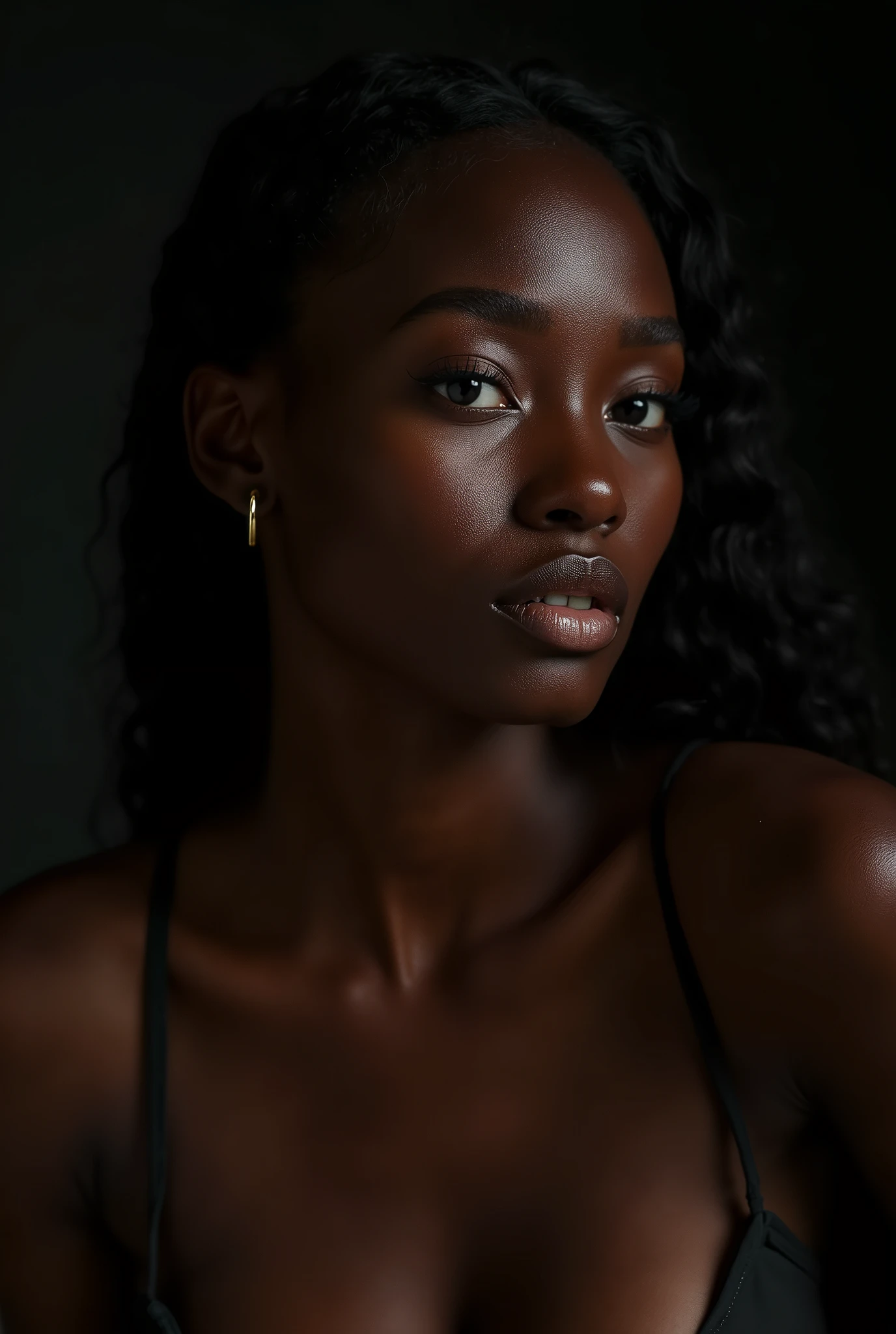 detailed beautiful young woman, dark ebony skin, stunning, realistic, photographing herself with a high-quality DSLR camera, product photography, sensual, semi-nude, studio lighting, 8k, photorealistic, hyperdetailed, cinematic composition, dramatic lighting, vivid colors, flawless skin, elegant pose, graceful movement, captivating expression, portrait, chiaroscuro, dramatic shadows
Estudio de fotografía fotografía de producto