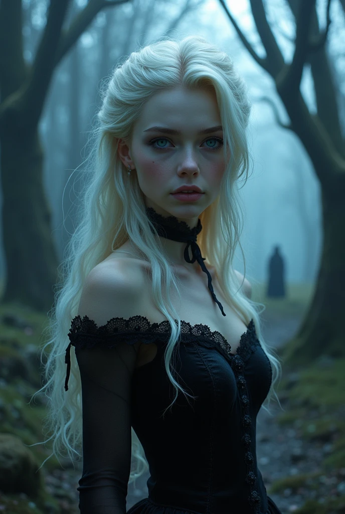 Teenager with physical features of Elsa and personality of Merlina Adams