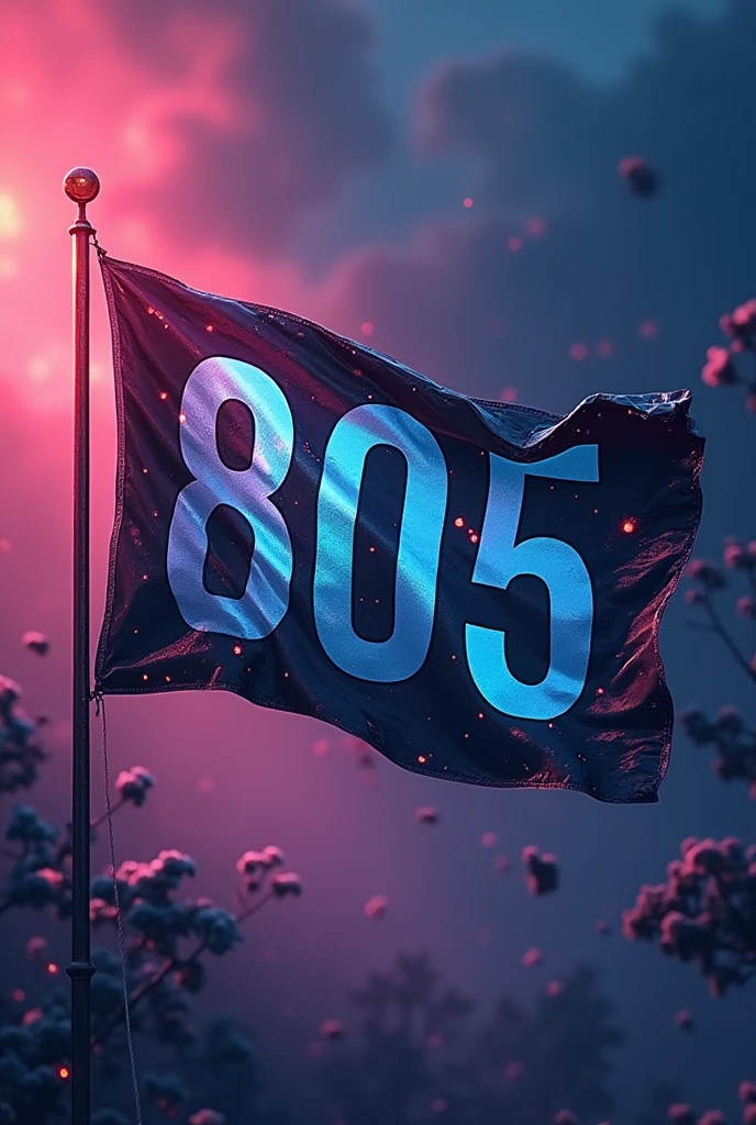 a flag as a rectangular shape, written “805”, and with a really cool image
