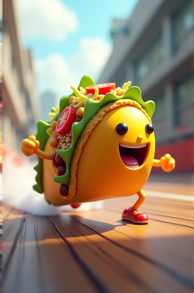 A taco practicing speed 