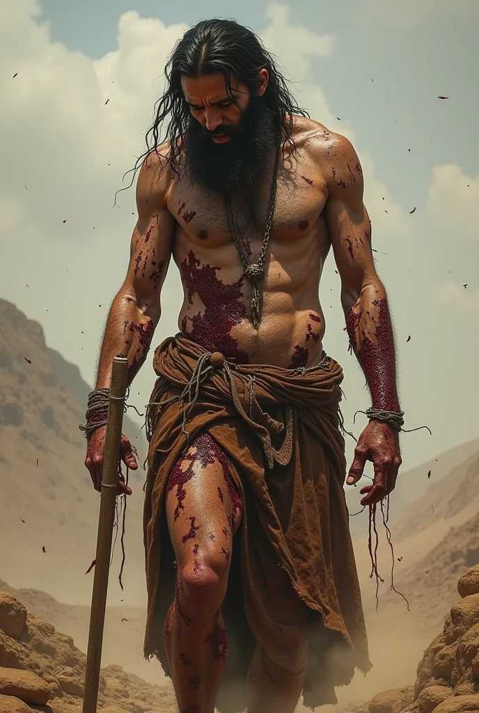 Bible Character Job, My body is covered in worms and scabs, I notice my skin cracking and oozing pus.