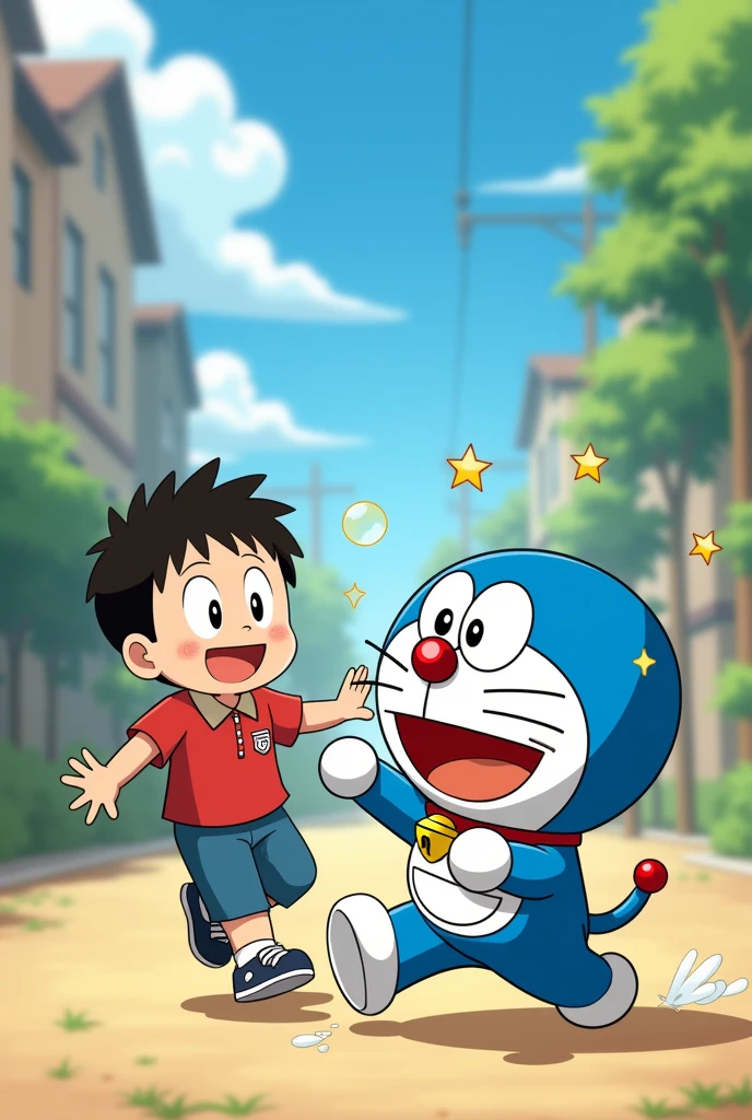 Try nobita and draemon havig fun