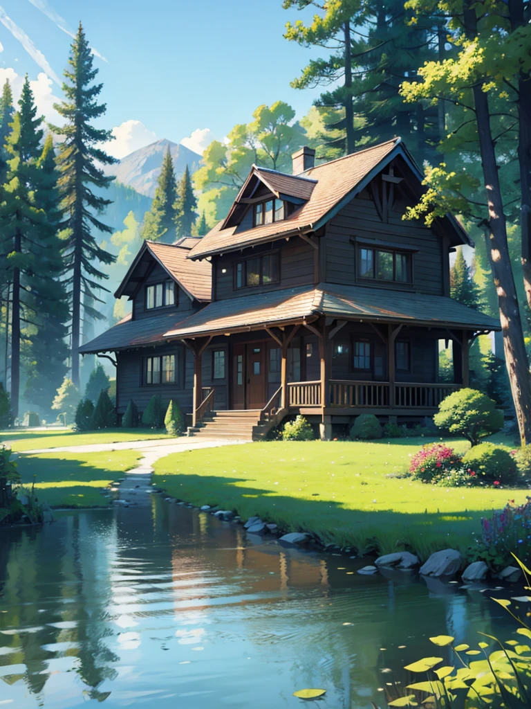 house on the lake, magic forest