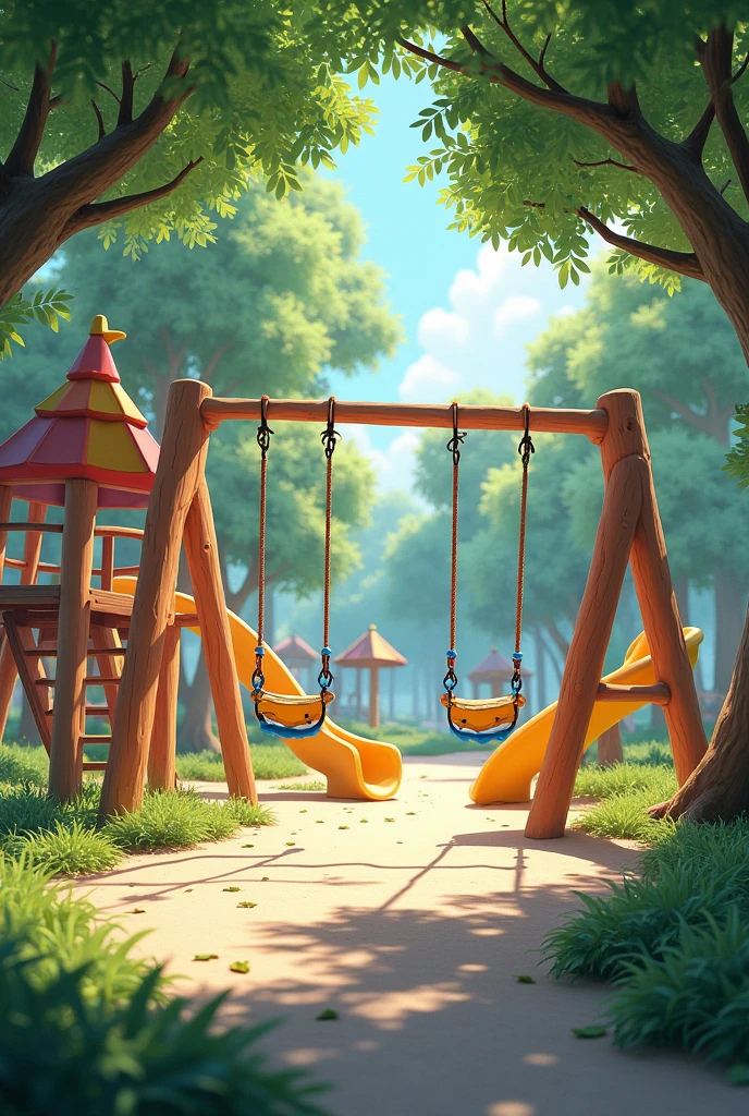 Children's playground without people