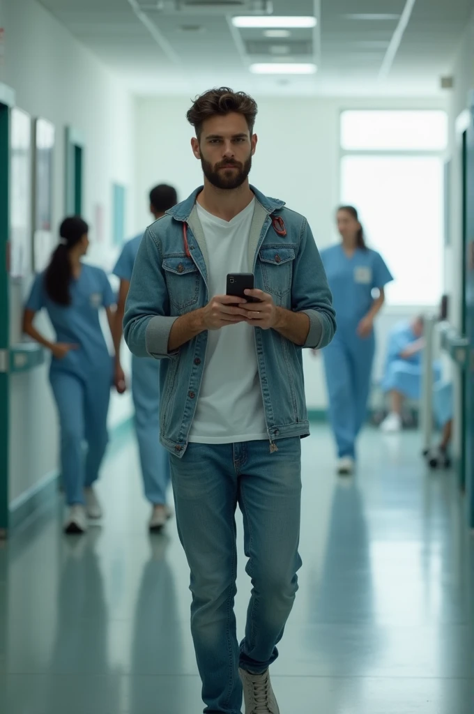 A realistic image taken with a cell phone where I am in a hospital clinic 