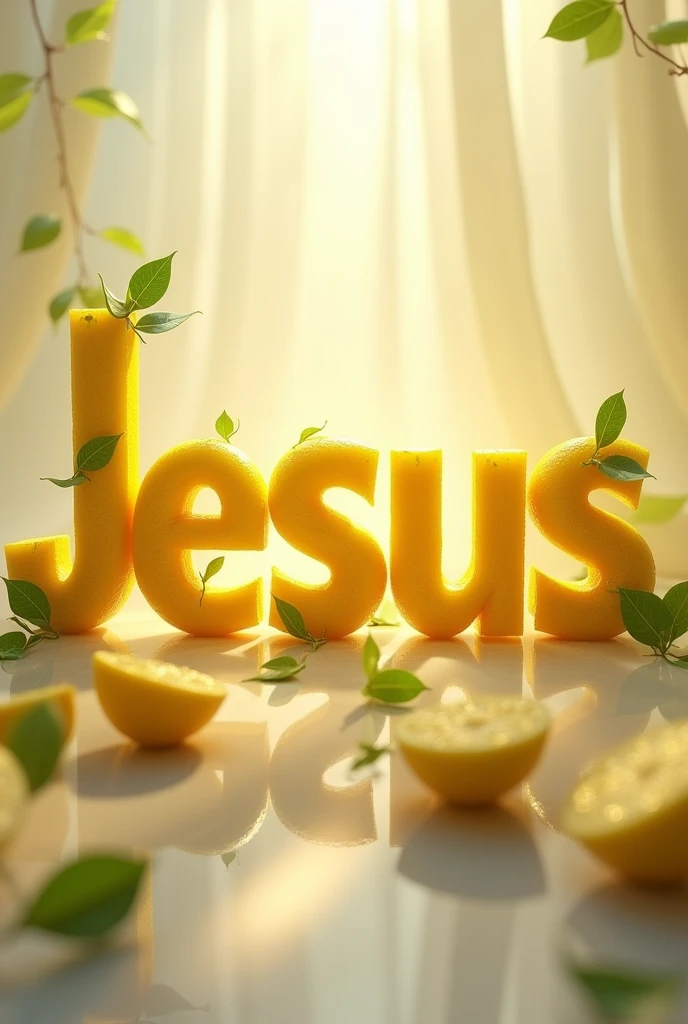 Lemons forming the name "Jesus"