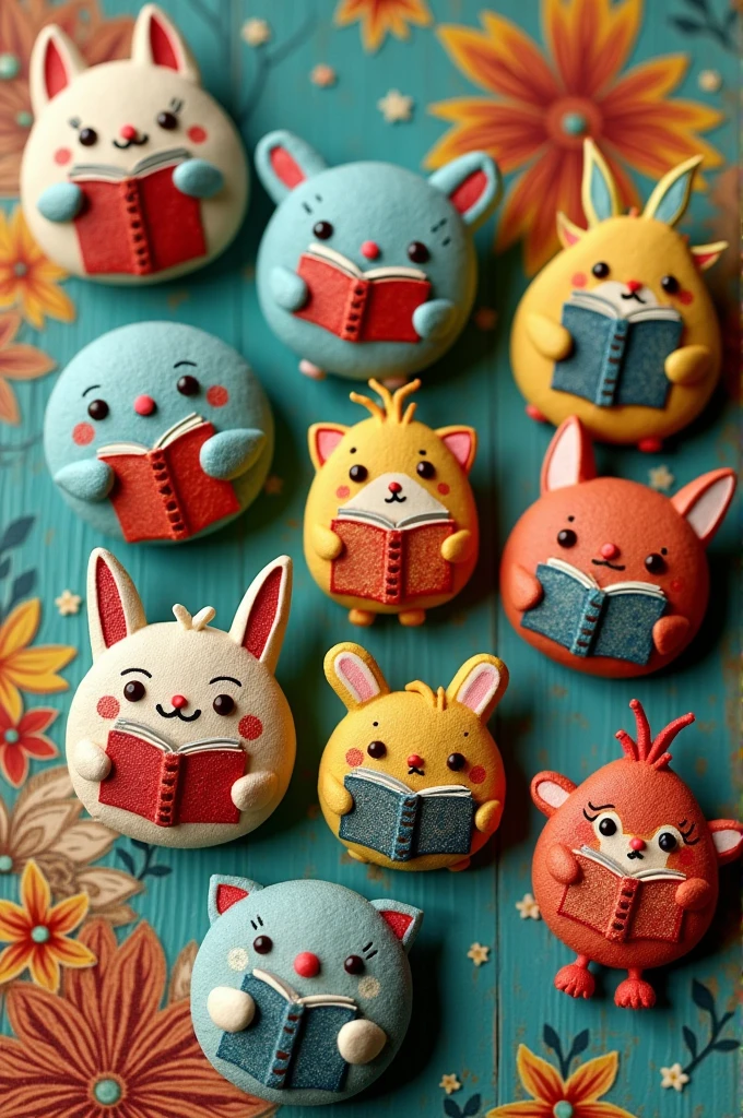 Creative buttons alluding to book week