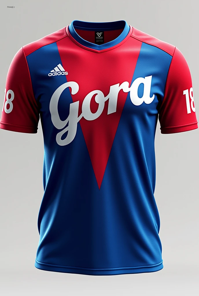 Jersey name design  gora 18 in red and blue jarsey