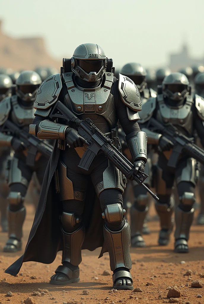 Battalion with weapons and armor