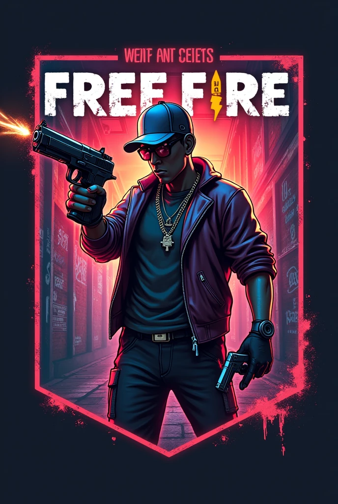Create logo from free fire 2nd season hiphop bundle person holding a gun