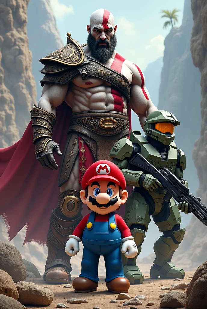 PS4 Kratos logo +nintendo Mario bros Swich + xbox verde  halo masterchief
