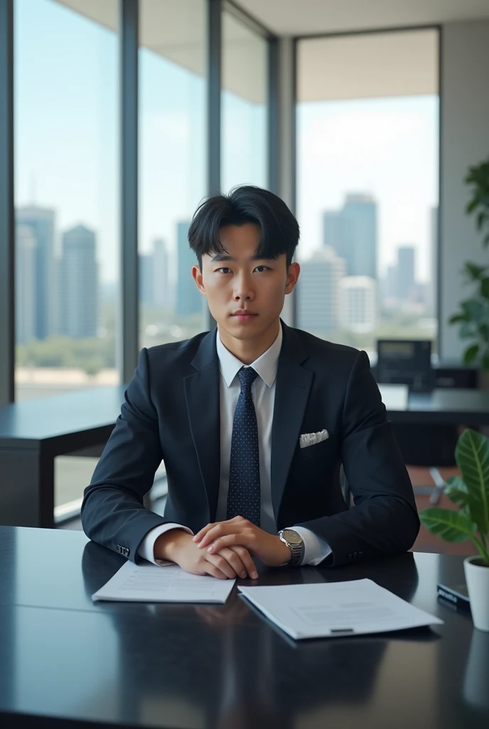 Real Korean man around 30 years old in office in sydney
