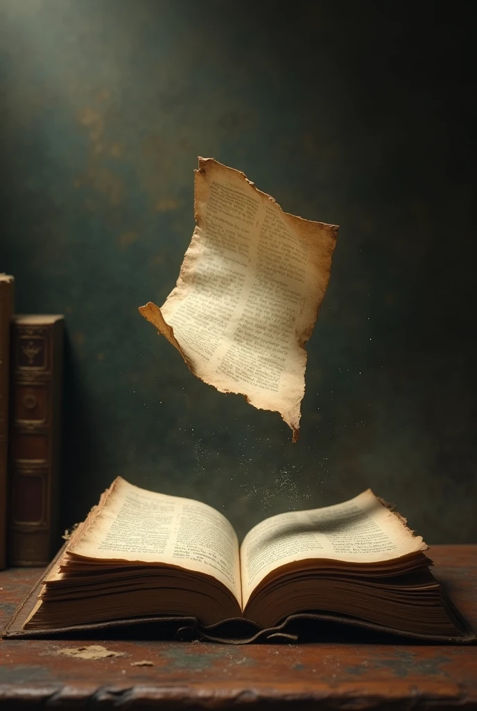 

**"A torn page fell from the book."**