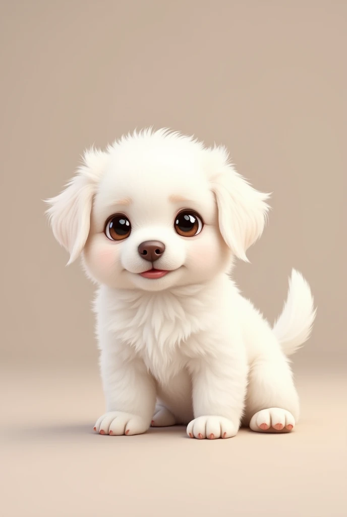 A white puppy
Make him even younger
