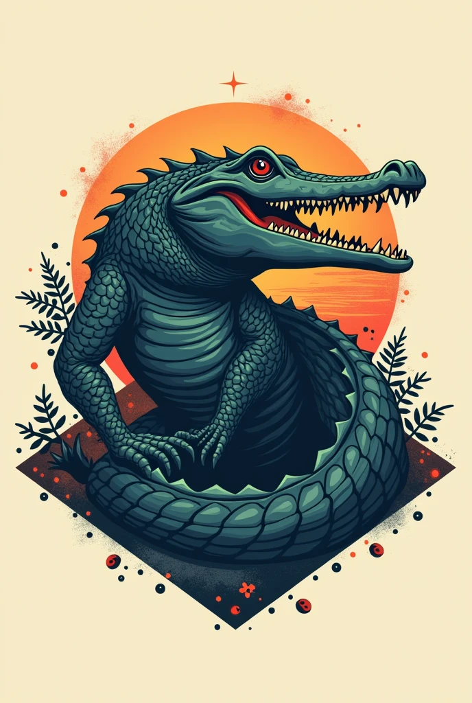 Giant crocodile , logo type , Love and friendship