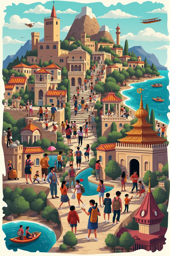 Make a collage of the types of tourism
