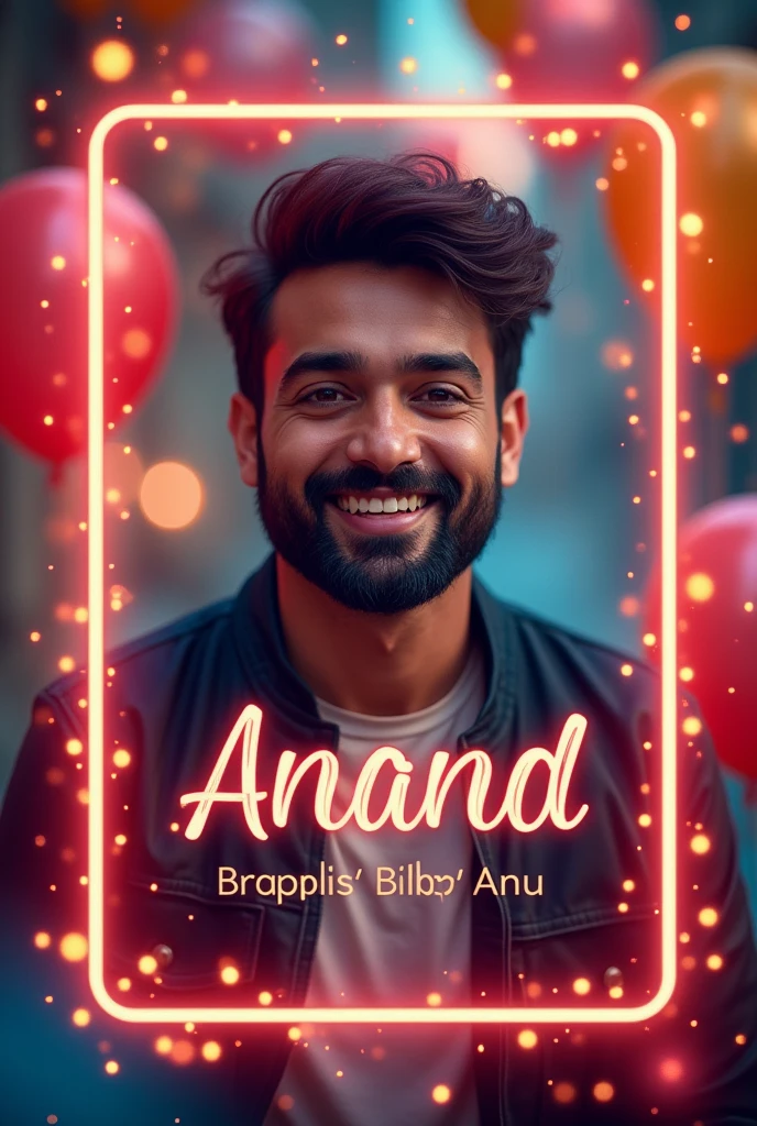 Make a birthday frame..with tha name 9f Anand ...and this quote Happiest b'day Anu