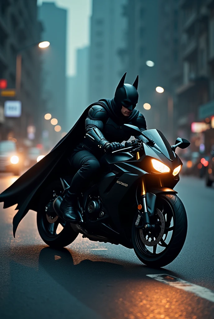 Honda sp bs6 with bat man in the Indian road in night