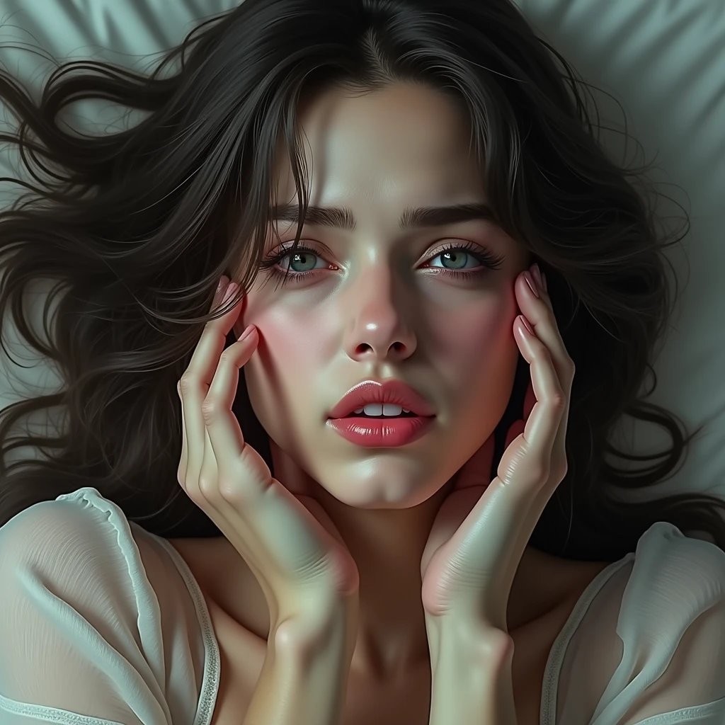 Beautiful lady, keep smiling, same time she weeping, so confused, so tensed for your study