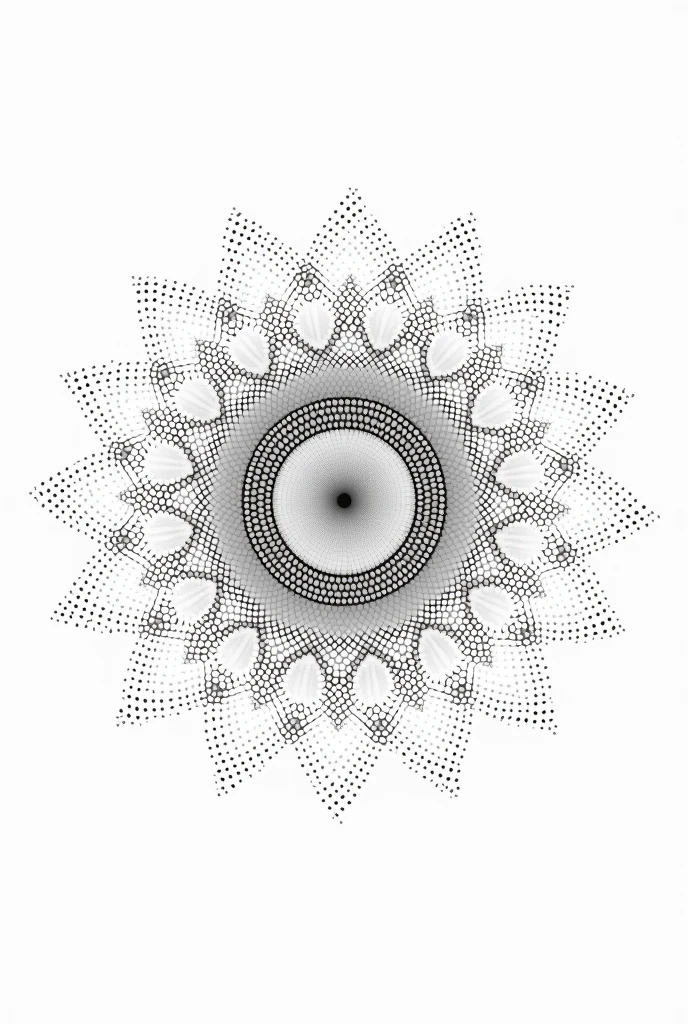 A pointialism mandala drawing white background