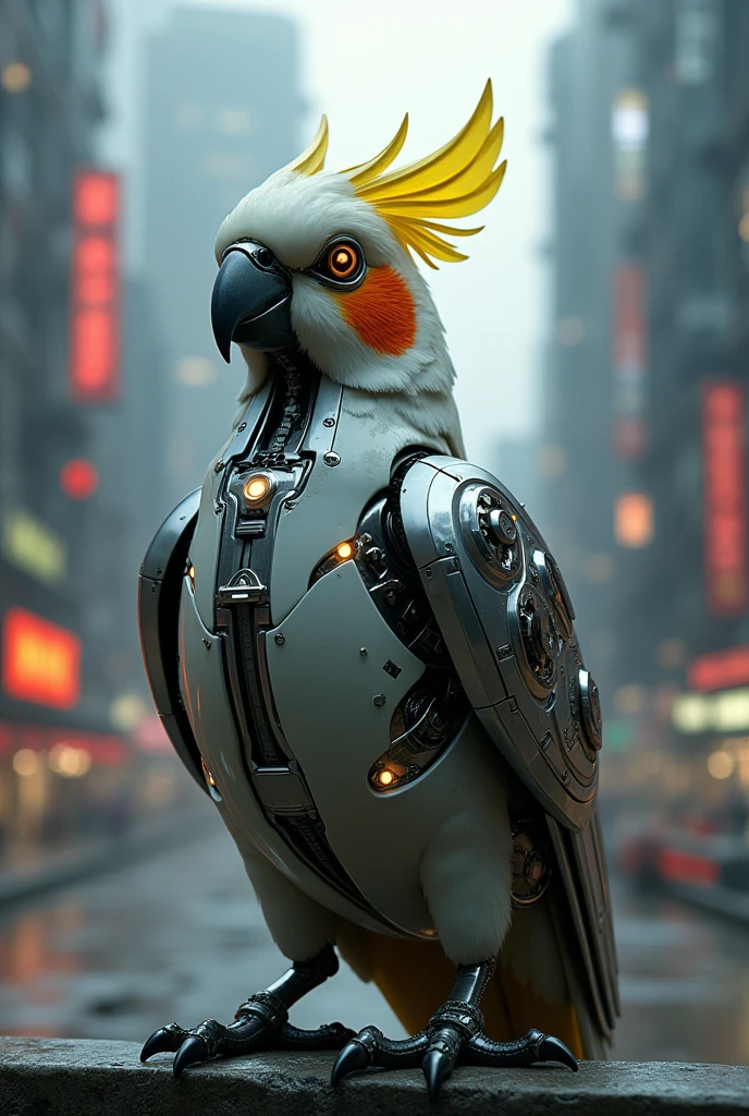 Cyborg male cockatiel