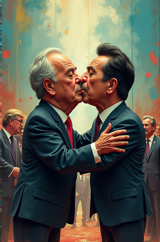 Lula kissing Bolsonaro